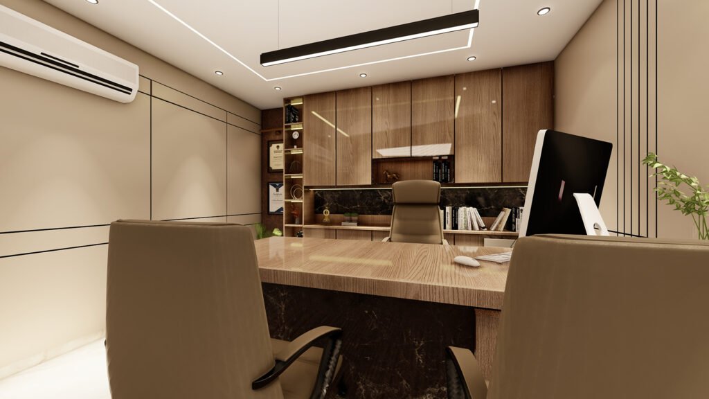 This office is crafted to reflect professionalism, leadership, and modern corporate identity.