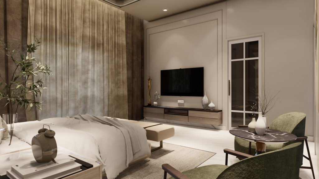 masterpiece in refined living, this super luxury bedroom by Vastukaar Studio