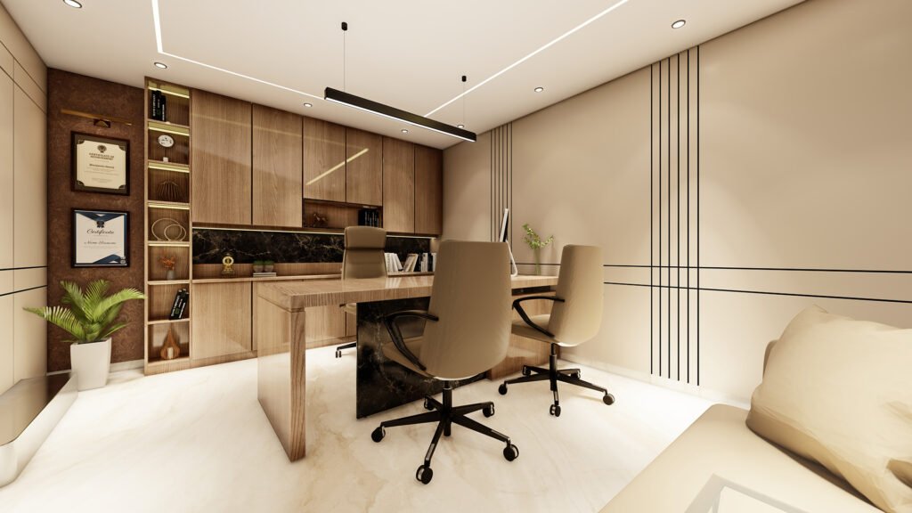 This office is crafted to reflect professionalism, leadership, and modern corporate identity.