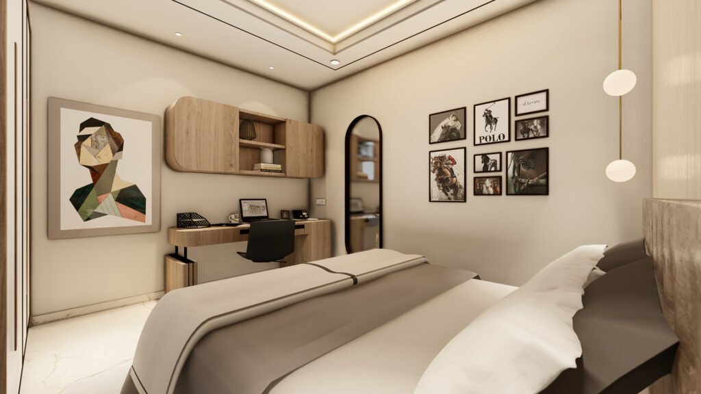 A beautifully crafted interior space designed by Vastukaar Studio, blending luxury, warmth, and modern sophistication.