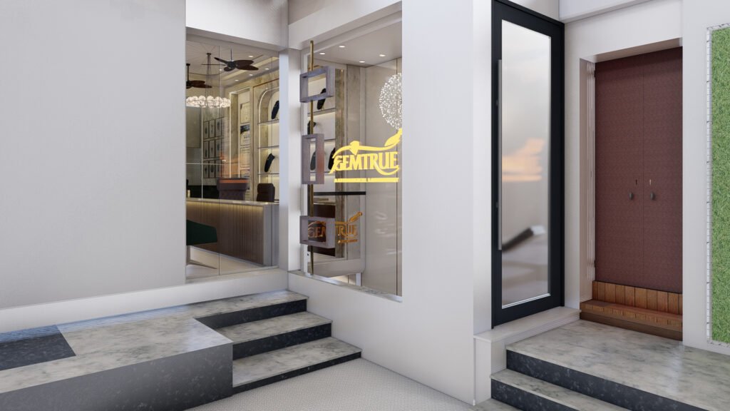 Modern gemological lab, gemstone testing office, diamond grading laboratory design, Vastukaar Studio, gem lab interior, scientific workspace design, gemstone certification office.t