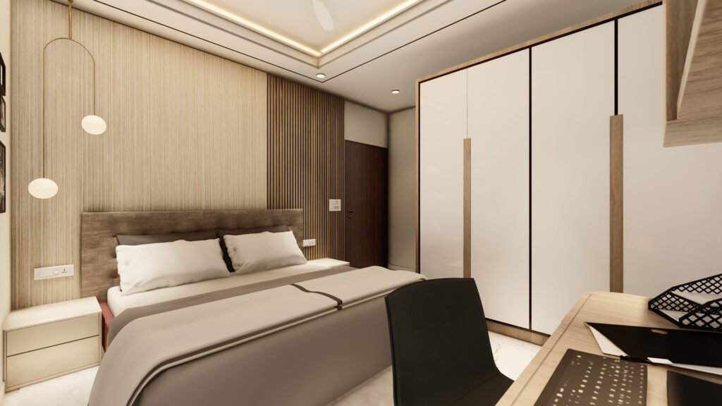 A beautifully crafted interior space designed by Vastukaar Studio, blending luxury, warmth, and modern sophistication.