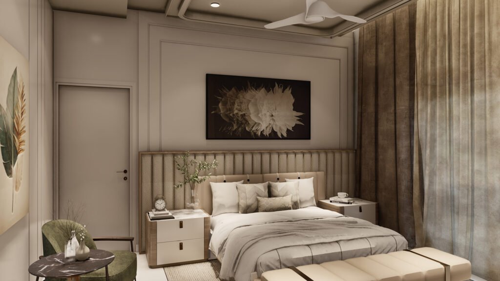 masterpiece in refined living, this super luxury bedroom by Vastukaar Studio