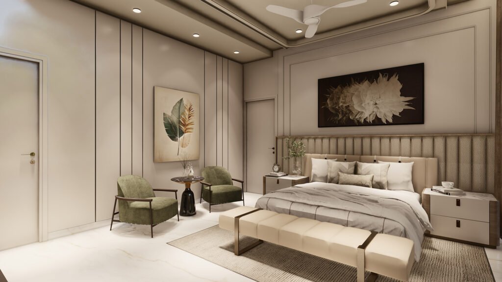 masterpiece in refined living, this super luxury bedroom by Vastukaar Studio